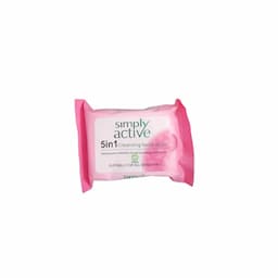 Simply Active 5 in 1 cleansing facial wipes 20 wipes