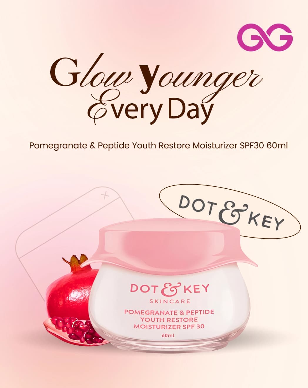 Dot & Key Pomegranate & Peptide Youth Restore Moisturizer SPF30 60ml