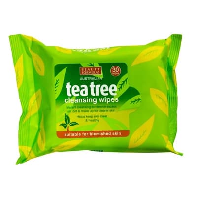 Beauty Formulas Tea Tree Cleansing Wipes 30pcs
