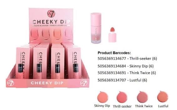 W7 Cheeky Dip Liquid Blusher  6ML