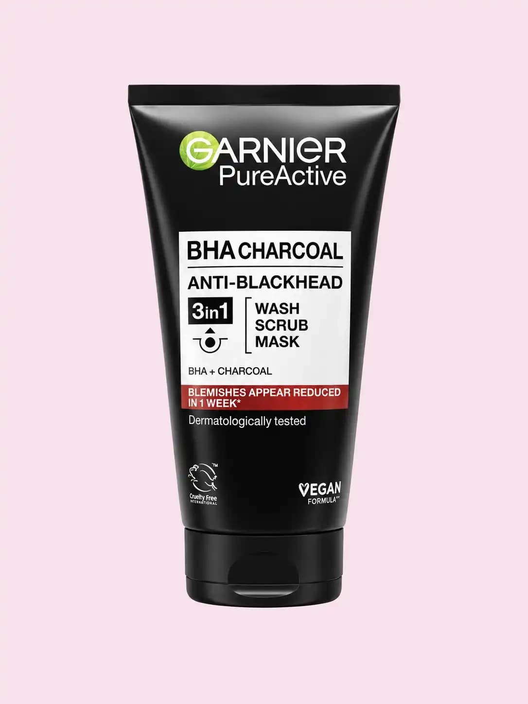 Garnier Pure Active BHA Charcoal 3in1 Wash Scrub Mask 150ml
